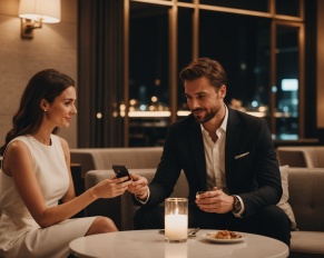 Couple lors d'un rendez-vous élégant, illustration des applications de rencontre sélectives