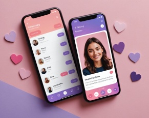 Illustration d'un profil d'application de rencontre entoure de recommandations d'amis