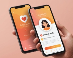 Illustration d'un smartphone affichant une icône de signalement sur une application de rencontre