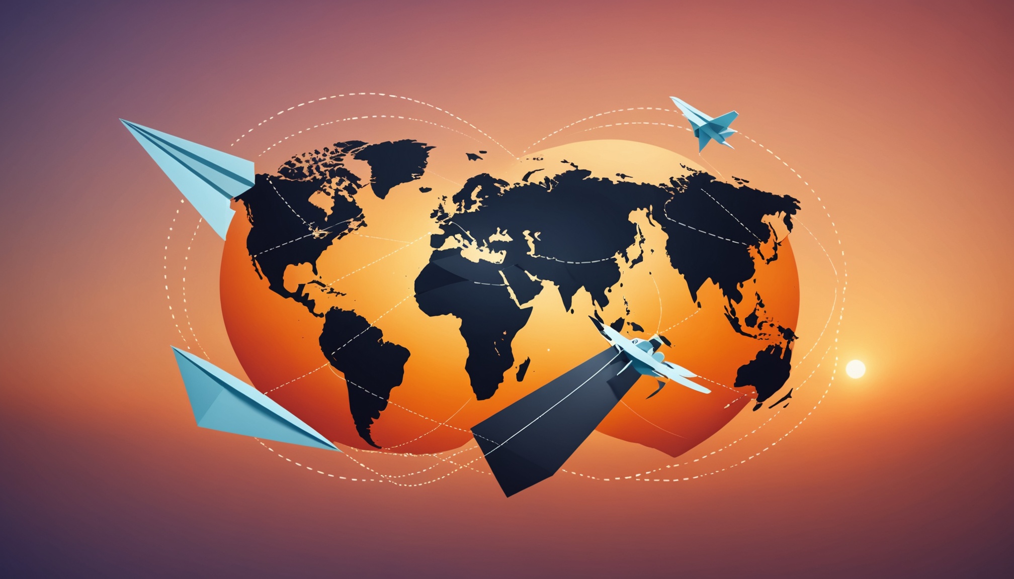 Illustration générée par IA représentant une connexion internationale symbolisant la rencontre entre expatriés, ne représente aucun lieu ni personne réelle
