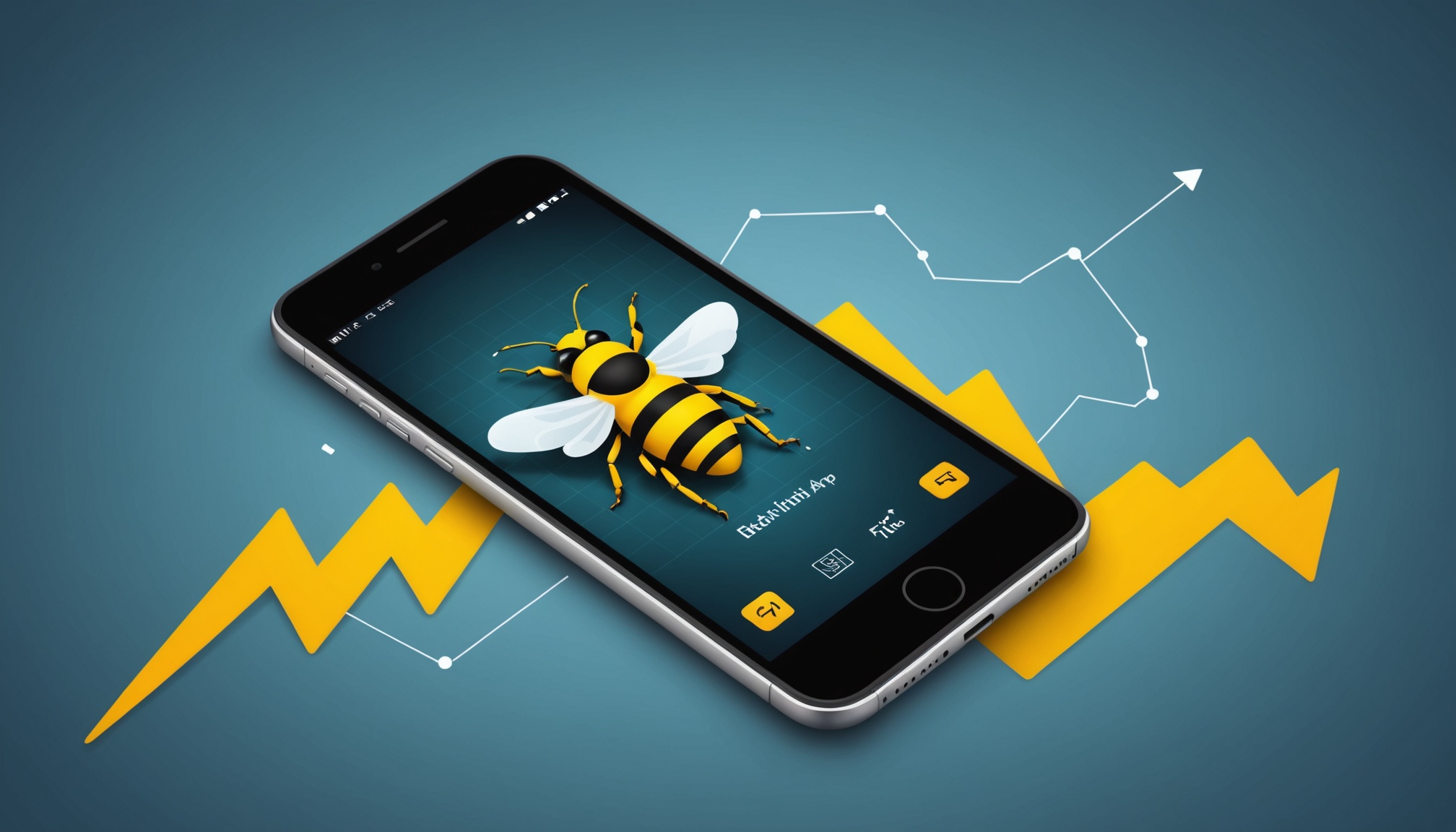 Illustration d'une icône d'application de rencontre face à un graphique boursier en baisse